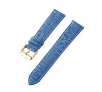 PNESHGTT Compatible avec le bracelet en cuir Epsom imprimé paume, de veau, bleu Royal, vert, rose, Milkshake blanc, 18MM, 20MM, 22MM, 24MM, accessoires(Peacock blue gold,15mm)