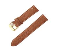 PNESHGTT Compatible avec le bracelet en cuir Epsom imprimé paume, de veau, bleu Royal, vert, rose, Milkshake blanc, 18MM, 20MM, 22MM, 24MM, accessoires(Brown gold buckle,15mm)