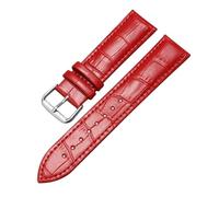 PNESHGTT Compatible avec les bracelets de montre en cuir 12/13/14/15/16/17/18/19/20/21/22/23/24 mm, motif crocodile, bracelet de rechange universel for homme(Red,20mm)