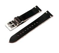 PNESHGTT Compatible avec les bracelets de montre en cuir Horween Chromexcel faits main, coutures bleues naturelles, disponibles 18 mm, 19, 21, 20 et 22(HB115BLK,21mm)