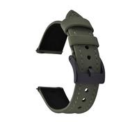 PNESHGTT Compatible avec les bracelets de montre unisexes en cuir et PVC imperméables à dégagement rapide (18 mm, 20, 22 mm)(Green-Black Buckle,20mm)