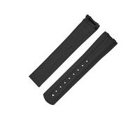PNESHGTT Compatible avec les bracelets en caoutchouc fluoroélastomère FKM 300 Omega Seamaster 20 mm, approuvés par la FDA, options multicolores(Black,20MM_NO BUCKLE)