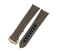 PNESHGTT Compatible avec les bracelets en cuir incurvés de 19 mm, 20 mm et 21 mm, compatible avec les bracelets Omega Seamaster 300 AQUA TERRA AT150 Super King(Brown rose gold 1,19mm,With Buckle)