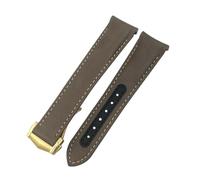 PNESHGTT Compatible avec les bracelets en cuir incurvés de 19 mm, 20 mm et 21 mm, compatible avec les bracelets Omega Seamaster 300 AQUA TERRA AT150 Super King(Brown gold 1,19mm,Without Buckle)