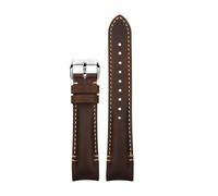 PNESHGTT Compatible avec les extrémités incurvées de 20 à 22 mm, compatible avec le bracelet en cuir Rolex Daytona noir/vert/eau/Ghost Yacht GMT à boucle papillon for homme(A-Brown Silver,20mm)