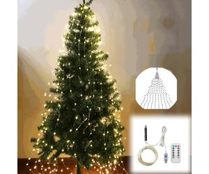 Pneterg LED Guirlande Lumineuse Sapin De Noel, LumièRes De Cascade D'Arbre De NoëL, 8 Mode D'éClairage, 6 Heures De Travail Et 18 Heures De Repos, Pour DéCoration IntéRieure ExtéRieure (3m, 600 LEDs)