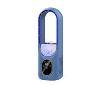 Pneterg Ventilateur Sans Pale avec Humidification, Ventilateur Colonne Purificateur d'air avce Lumière LED, 6 Vitesses de Réglage, Ventilateur Tour Silencieux - pour Bureau, Salon, Chambre (bleu)