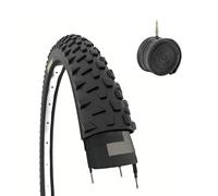 Pneu 26 x 2,10 (54 - 559) + Chambre à Air Noire 26 Pouces pour Vélo Mountain Bike