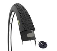 Pneu 27,5 x 2,10 (54 - 584) + chambre à air avec valve française, Pneus pour Vélo VTT Caoutchouc Route Vélo Homme Hors Route