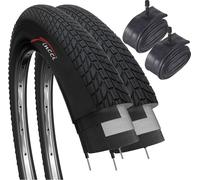 Pneu Bmx 20 Pouces - Set Pneus 20 X 1.75 Pouces Avec Chambre À Air 20 Schrader, Pneu 47-406 Pour Velo Enfant, Bmx Freestyle, Vtt Bicyclette, Velo De Route -27 Tpi Un Paquet De 2 Velo Accessoire