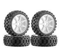 Pneu Caoutchouc RC Compatible avec ARRMA pour Talion pour BLX pour Typhon 6S 3S pour Kyosho 1/8 RC Pièces De Mise À Niveau De Voiture Accessoires Jeu De Pneus De Roue De 17mm(Silver)