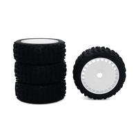 Pneu Caoutchouc RC Compatible avec Arrma pour Typhon pour Talion pour Traxxas 1/8 RC Pièces De Mise À Niveau De Voiture Accessoires Pneus 116mm avec Moyeu De Roue Hexagonale De 17mm(Silver)