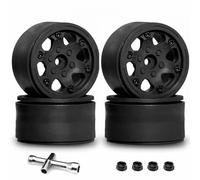 Pneu Caoutchouc RC Compatible avec Axial pour SCX10 UTB10 pour TRX4 pour TRX6 Gen7 Gen8 1/10 RC Pièces De Voiture sur Chenilles Accessoires 1.9 Roues À Billes en Plastique(Black)