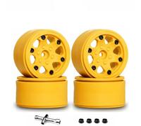 Pneu Caoutchouc RC Compatible avec Axial pour Wraith RR10 pour SCX10 pour Yeti D90 CC01 1/10 RC Pièces De Mise À Niveau De Voiture sur Chenilles Accessoires 2.2 "Jantes De Roue Beadlock(Yellow)