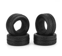 Pneu Caoutchouc RC Compatible avec HSP pour HPI pour Redcat pour Tamiya pour Kyosho pour Sakura 1/10 RC Route pour Voiture De Rallye pour Pièces De Course 4 Pneus 68 Mm(Black)