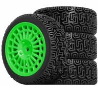 Pneu Caoutchouc RC Compatible avec Tamiya XV01 XV02 pour TT01 pour TT02 1/10 RC pour Mise À Niveau De Voiture De Course, Accessoires De Pièces De Rechange, Roues De Pneus De 68mm(Green)