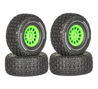 Pneu Caoutchouc RC Pour Arrma Pour Mojave Pour Grom 4x4 Pour Smart 1/14 RC Jeu De Roues Pour Desert Truck Off-Road Pour Buggy Accessoires Mise À Niveau Pièces De Rechange(Green)