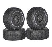 Pneu Caoutchouc RC Pour Arrma Pour Mojave Pour Grom 4x4 Pour Smart 1/14 RC Jeu De Roues Pour Desert Truck Off-Road Pour Buggy Accessoires Mise À Niveau Pièces De Rechange(Black)