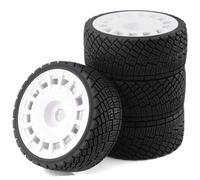 Pneu Caoutchouc RC Pour Arrma Pour Traxxas Pour Redcat Pour Team 1/7 1/8 4 Pièces 100 Mm Pour Rallye Tout-terrain Pour Buggy Pneus Roues Hexagonales 17 Mm Pièces Mise À Niveau Voiture RC(White)