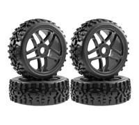 Pneu Caoutchouc RC pour Arrma pour Typhon 3S 6S pour Kyosho 1/8 4 Pièces Pneus Caoutchouc 72 Pouces Diamètre Extérieur Jantes Hexagonales 17 Mm Voiture Télécommandée Mises Niveau(Black)