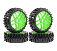 Pneu Caoutchouc RC Pour Arrma Pour Typhon Pour Talion Pour Traxxas 1/8 4 Pièces 115 Mm Jantes Et Pneus Hexagonaux 17 Mm Pour Buggy Tout-terrain RC Accessoires Et Pièces De Mise À Niveau(Green)