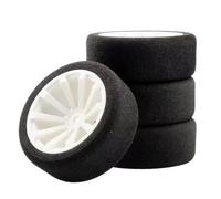 Pneu Caoutchouc RC Pour HSP Pour HPI 1/10 12 Mm Hex Accessoires Ensemble De 4 Pièces Pour Course Mousse Pneu Roue Jante Ensemble Sur Route RC Voiture Mise À Niveau Pièces Accessoires(WHITE)