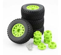 Pneu Caoutchouc RC Pour Slash Pour ARRMA Pour SENTON Pour Vkar SCTX10 Pour HPI 1/8 1/10 4 Pneus Camion Short Course 112 Mm Avec Jantes Hexagonales 12 Mm 14 Mm Et 17 Mm Voiture Télécommandée(Green)