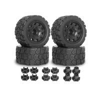Pneu Caoutchouc RC pour Traxxas pour Slash 4X4 pour Arrma pour Rock 4x4 3S 4 Pièces 1/10 Pneus Jantes 12 Mm 14 Hex Camion Télécommandé Mises Niveau Remplacement(Color1)