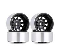 Pneu Caoutchouc RC pour TRX4 pour Axial pour SCX10 90046 W1940 1/10 Deep Dish Negative Offset 8.9mm Metal 1.9" Beadlock Wheel Rim Hub RC Crawler Car Accessory(Black)