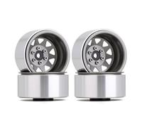 Pneu Caoutchouc RC pour TRX4 pour Axial pour SCX10 90046 W1940 1/10 Deep Dish Negative Offset 8.9mm Metal 1.9" Beadlock Wheel Rim Hub RC Crawler Car Accessory(Gray)