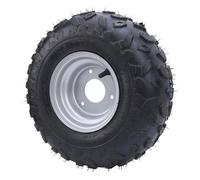 Pneu de jante de roue de 6 pouces, pneu 145/70-6 145x70-6 3 boulons Pneu de kart Pneu de course Roues en caoutchouc Jantes pour VTT UTV Quad Off Road Cart, Drift Trike, 4 roues