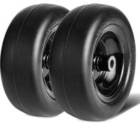 VEVOR Pneus de Tondeuse à Gazon avec Jante 2PCs, Pneus de Tracteur sans Chambre à Air 278x100-177 mm, Pneus en PU sans Crevaison, Moyeu Centré 86,4 mm, 20 Adaptateurs pour Tondeuses à Gazon Pelouse
