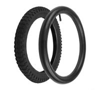Pneu de vélo 16 pouces avec chambre à air en caoutchouc noir anti-crevaison antidérapant valve AV pour vélo électrique vélo enfant VTT circulation routière pneus extérieur robustes (pneu extérieur 16