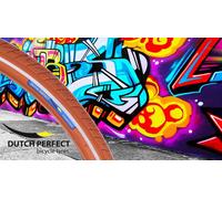 Pneu Dutch Perfect 28 x 1.40" / 40-622 avec protection anti-crevaison - Marron avec bande réfléchissante