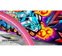 Pneu Dutch Perfect 28 x 1,40" / 40-622 avec protection anti-crevaison - Rose avec bande réfléchissante