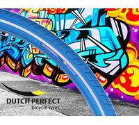 Pneu Dutch Perfect 28 x 1,40" / 40-622 mm avec protection anti-crevaison - Bleu avec bande réfléchissante