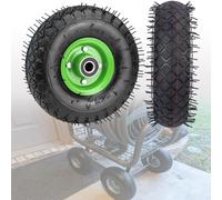 Pneu et roue de rechange 4,10/3,50-4 10 pouces, assemblage pneumatique avec alésage et roulements de 20 mm, moyeu de 2,76" pour diable, brouette, chariot à sacs, chariot de jardin 10''/3.50-4