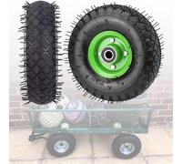 Pneu et roue de rechange 4,10/3,50-4 10 pouces, assemblage pneumatique avec roulements à alésage d'essieu de 20 mm, moyeu décalé de 2,76" pour diable, brouette, chariot à sacs, chariot de 8''/2.50-4