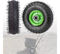 Pneu et roue de remplacement 4.10/3.50-4 10 pouces, trou d'essieu de 20 mm avec roulements et moyeu de 2,76", pour diable, brouette, chariot à sacs, chariot de jardin 8''/2.50-4