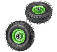 Pneu pneumatique et roue 10" 4.10/3.50-4 avec alésage et roulements de 20 mm, décalage de moyeu de 2,76", remplacement pour diable, brouette, chariot de jardin, chariot à sacs 10''/3.50-4