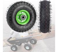 Pneu pneumatique et roue 10" 4.10/3.50-4 avec roulement de 20 mm, moyeu décalé de 2,76", remplacement pour diable, brouette, chariot de jardin, chariot à sacs et remorque 8''/2.50-4