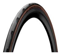 Pneu route continental grand prix 5000 s tr 700 mm tubeless ready souple vectran breaker lazergrip act blackchili flancs marrons transparent 25 mm