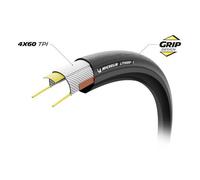 Pneu route 700x25c ts michelin lithion 4 tt noir (25-622)