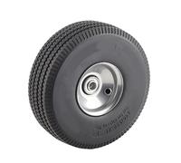 Pneu utilitaire plat sans chambre à air tout usage pour diable sans chambre à air, moyeu en plastique 250 KPa, diamètre du trou de 15 mm 3,50 4 matériau PP en polyuréthane