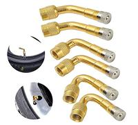 Pneu Valve de Adaptateur,Lot de 6 Air Pneu Valve Extension, Adaptateur d'Extension de Valve de Pneu,Pneu Valve Rallonge,Extension Valve Coudée,Raccord Prolongateur Coude pour Voiture,Valve Coudé Moto