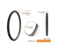 Pneu vélo,Pneu solide sans air résistant à l'usure et anti-perforation pour vélo VTT,de 26-24-22-20-18-16-14-12 - Type 26 X 1.95