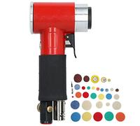 Pneumatic Eccentric Sander Kit | 60 - Piece Polisher for Car Waxing/Metal Sanding/Oxidation Removal | 15000 RPM with 3MM Yaw, 8CFM Flow | Includes 3 Sizes of Pads & Sandpaper (Japanese valve)