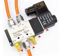 Pneumatic Electric Solenoid Valve 5 Way 2 Position Control Air Gas Magnetic 4V210-08 12V 24V 220V Coil Volt(4V210-08 w PC6-02,DC24V)