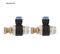 Pneumatic Flow Control Valve 2pcs | 6mm Tube Speed Regulator | Accurate Flow Controller for Industrial/Automotive Use | Copper Construction SL6 Series (SL6-04)
