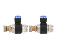 Pneumatic Flow Control Valve 2pcs | 6mm Tube Speed Regulator | Accurate Flow Controller for Industrial/Automotive Use | Copper Construction SL6 Series (SL6-03)